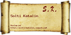 Solti Katalin névjegykártya